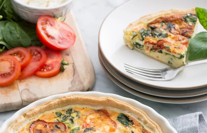 Tomato, Spinach & Mozzarella Quiche