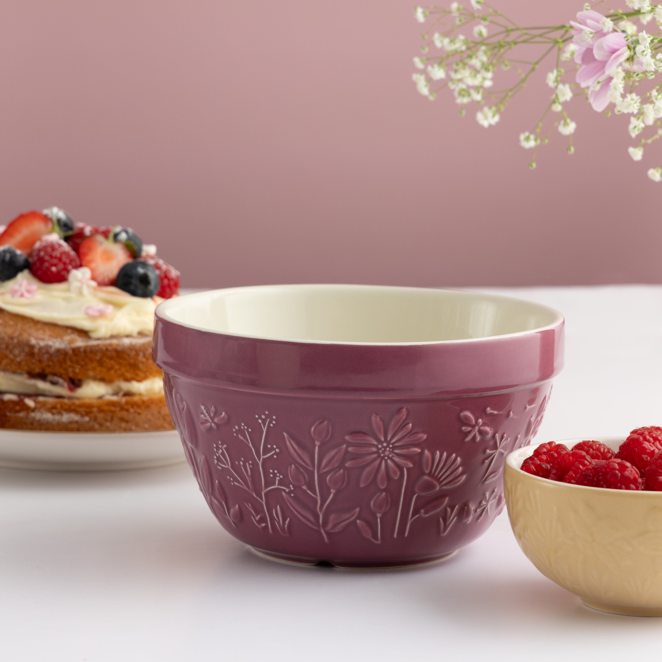 In the Meadow Purple Rose Pudding Basin, 16 x 9cm / 900ml - Purple