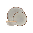 Reactive Glaze Cream 12 Piece Dinner Set