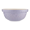 Purple ceramic bowl with floral patterns on a white background