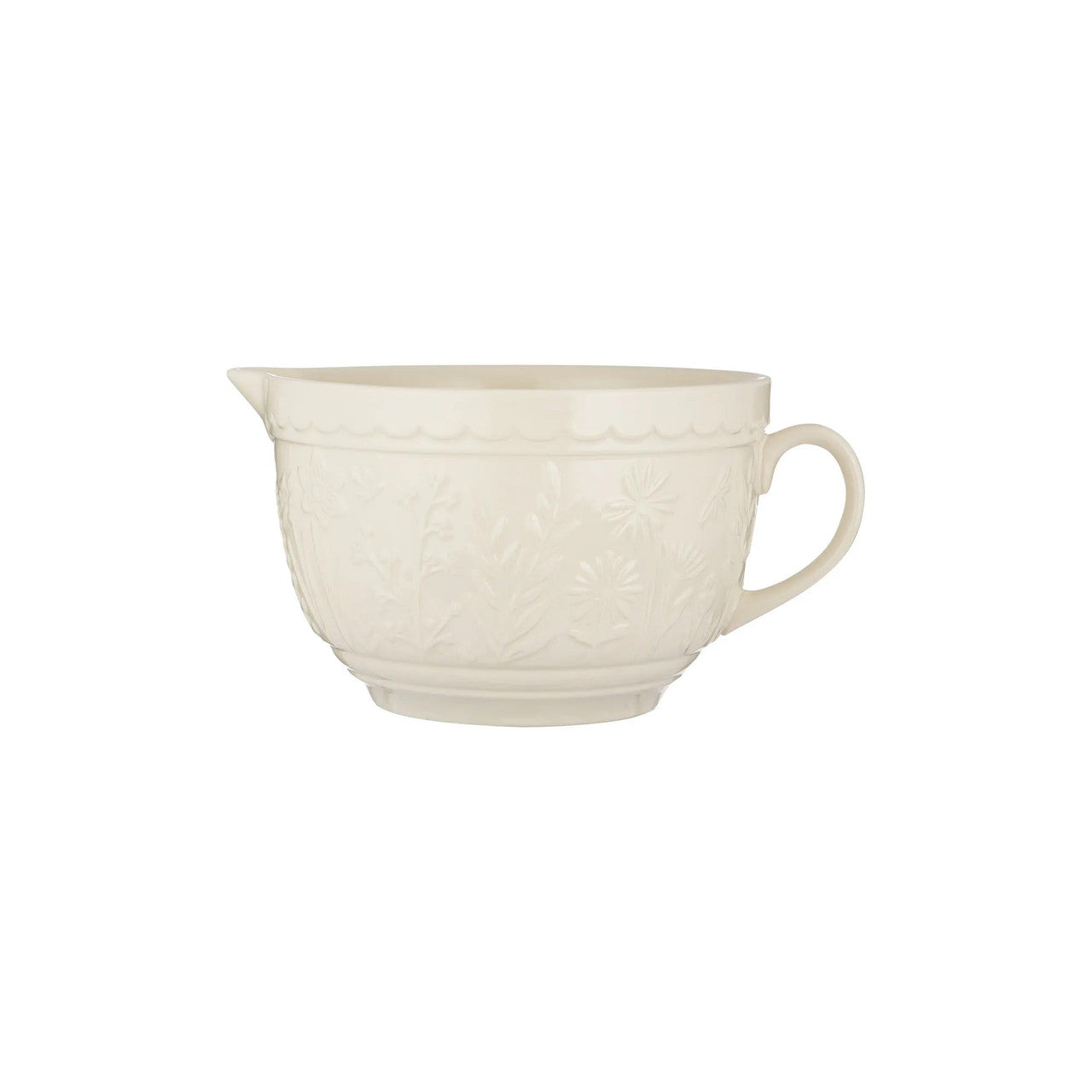 White ceramic mixing bowl on a white background