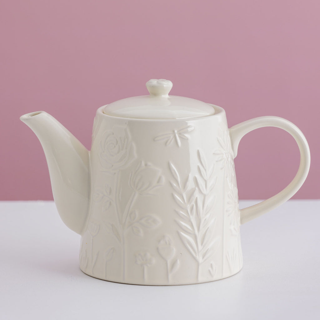 In The Meadow Cream Teapot, 15 x 23 x 13cm / 800ml