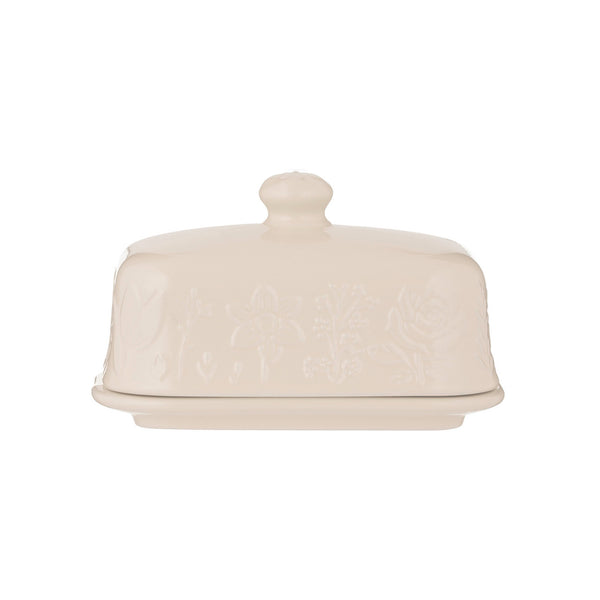 In The Meadow Cream Butter Dish, 9 x 15.6 x 10.6cm