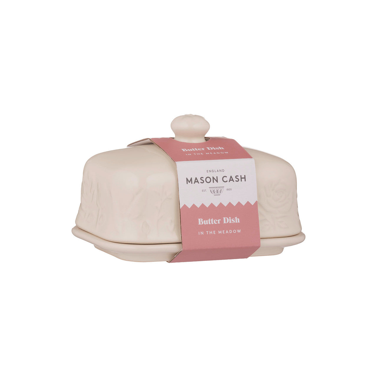In The Meadow Cream Butter Dish, 9 x 15.6 x 10.6cm