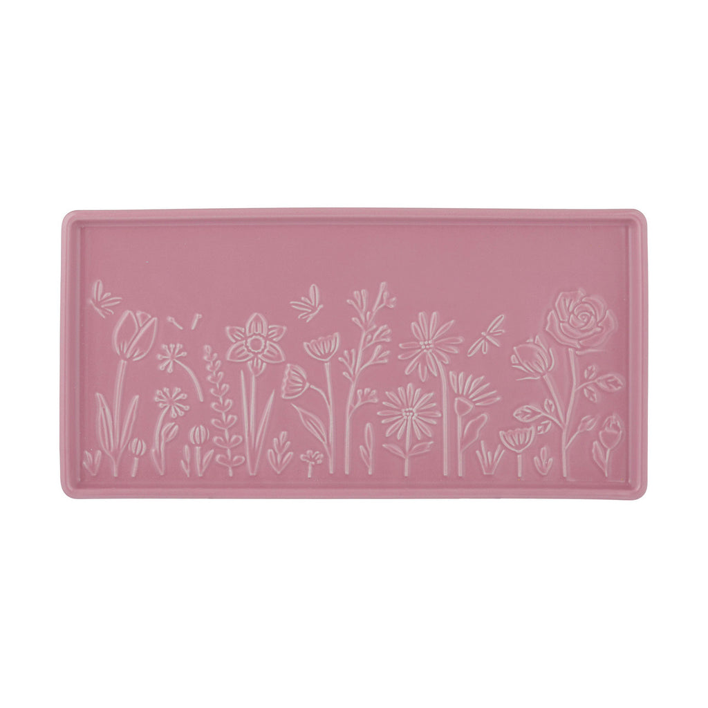 In The Meadow Pink Rectangle Platter, 30 x 15 x 2cm