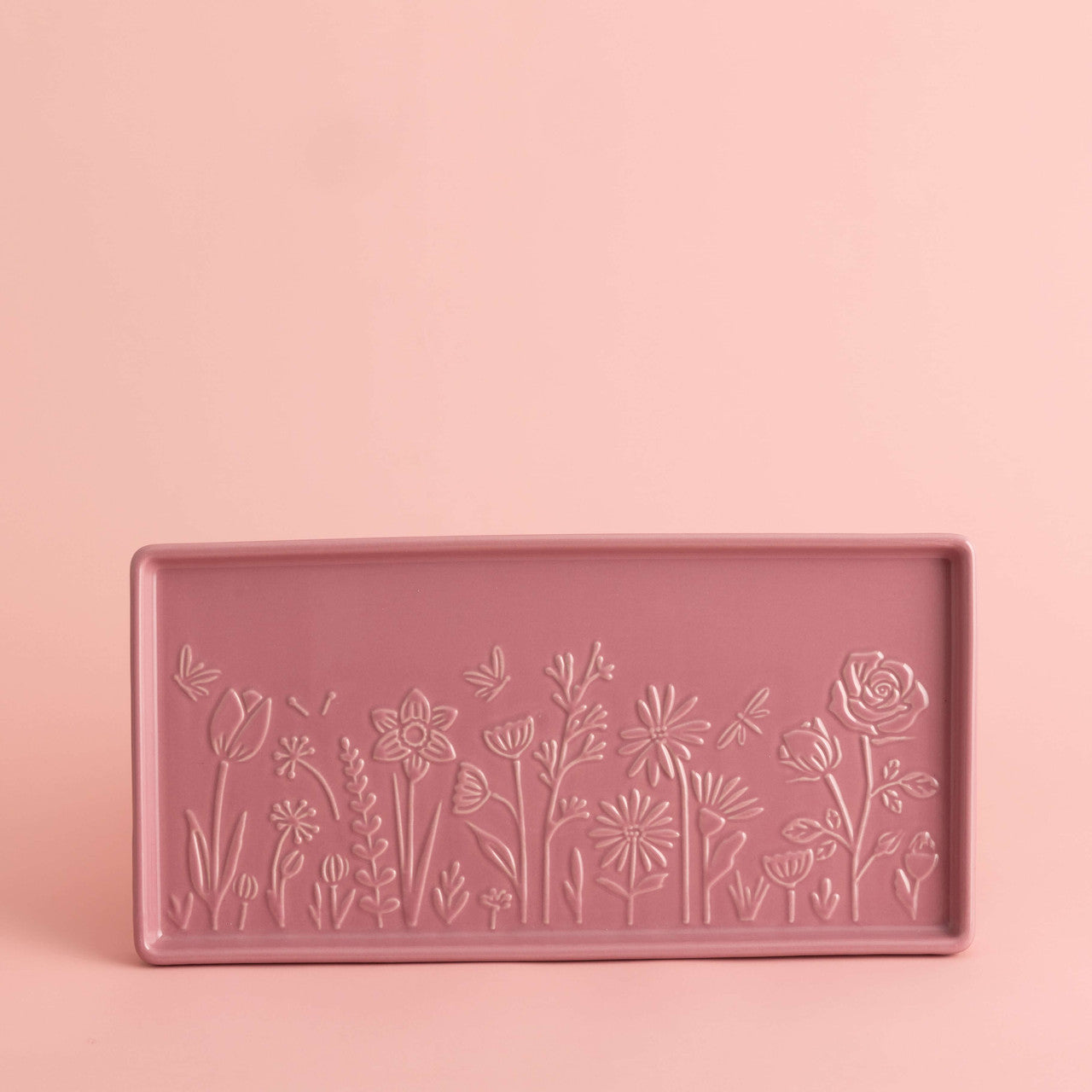 In The Meadow Pink Rectangle Platter, 30 x 15 x 2cm