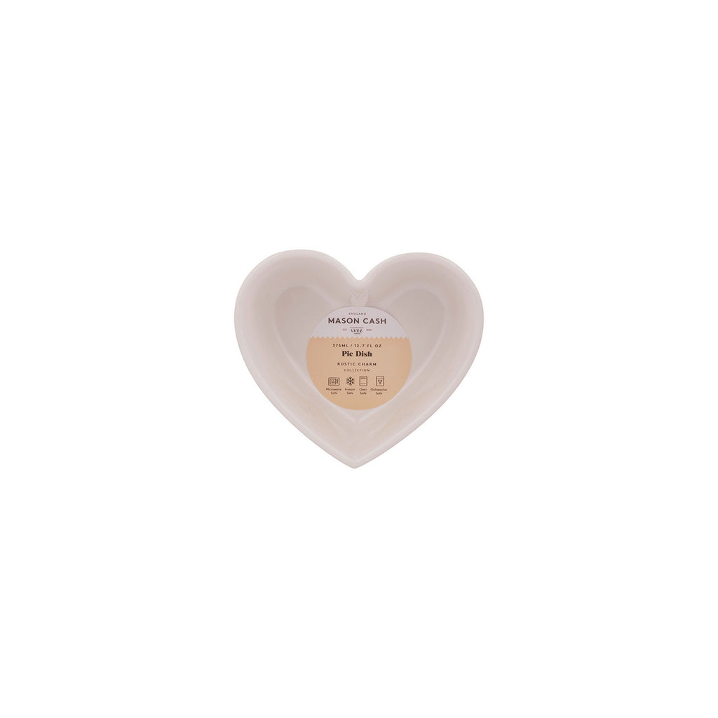 Heart-shaped ceramic dish with 'Mason Cash' branding on a white background