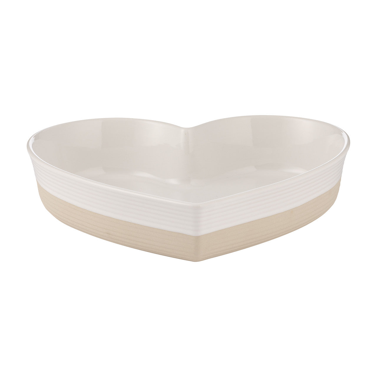 Heart-shaped ceramic bowl on a white background