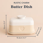 Rustic Charm Butter Dish, 10 x 15.6 x 10.6cm