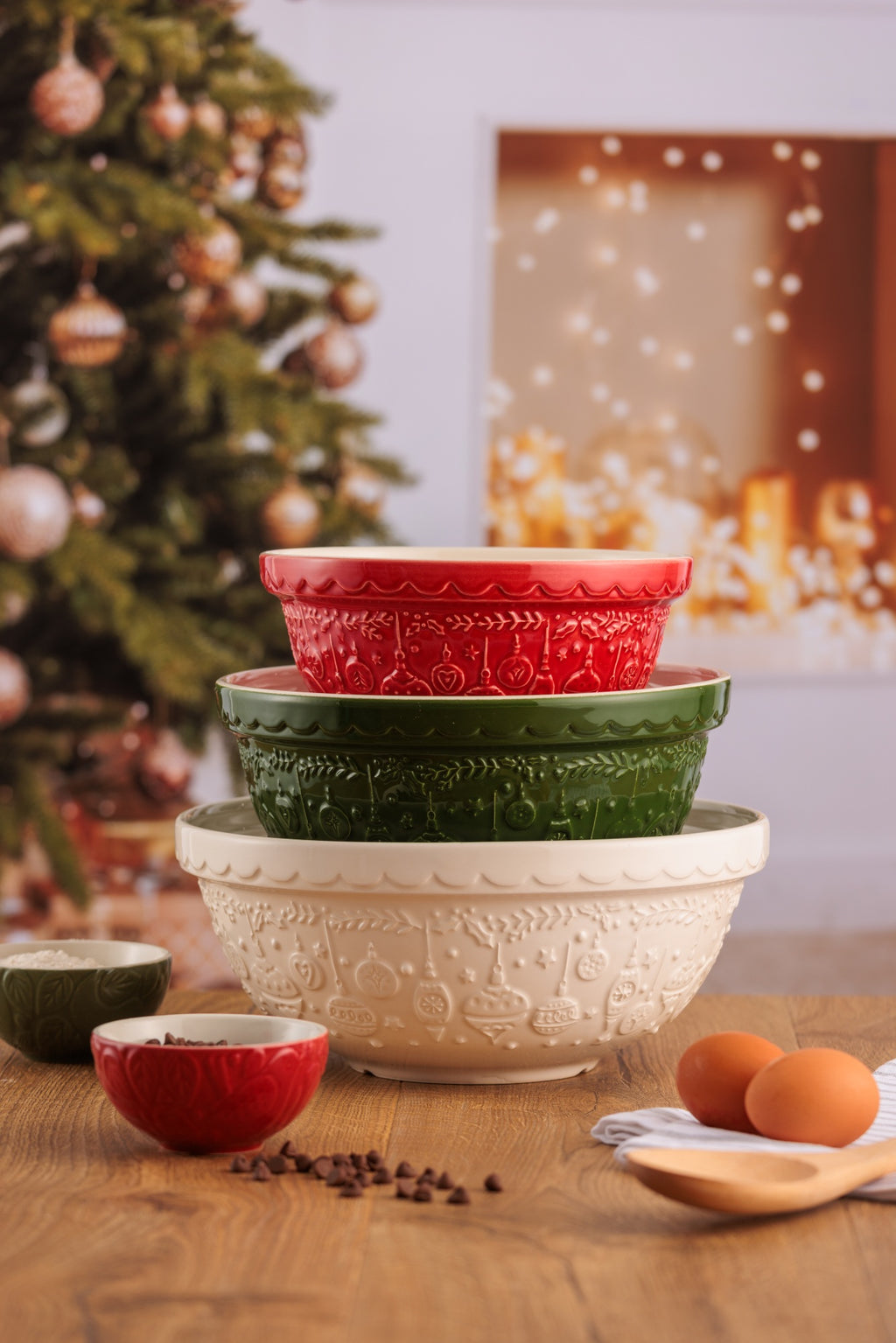 Deck The Halls Green Mixing Bowl - 2 Litre / 24cm