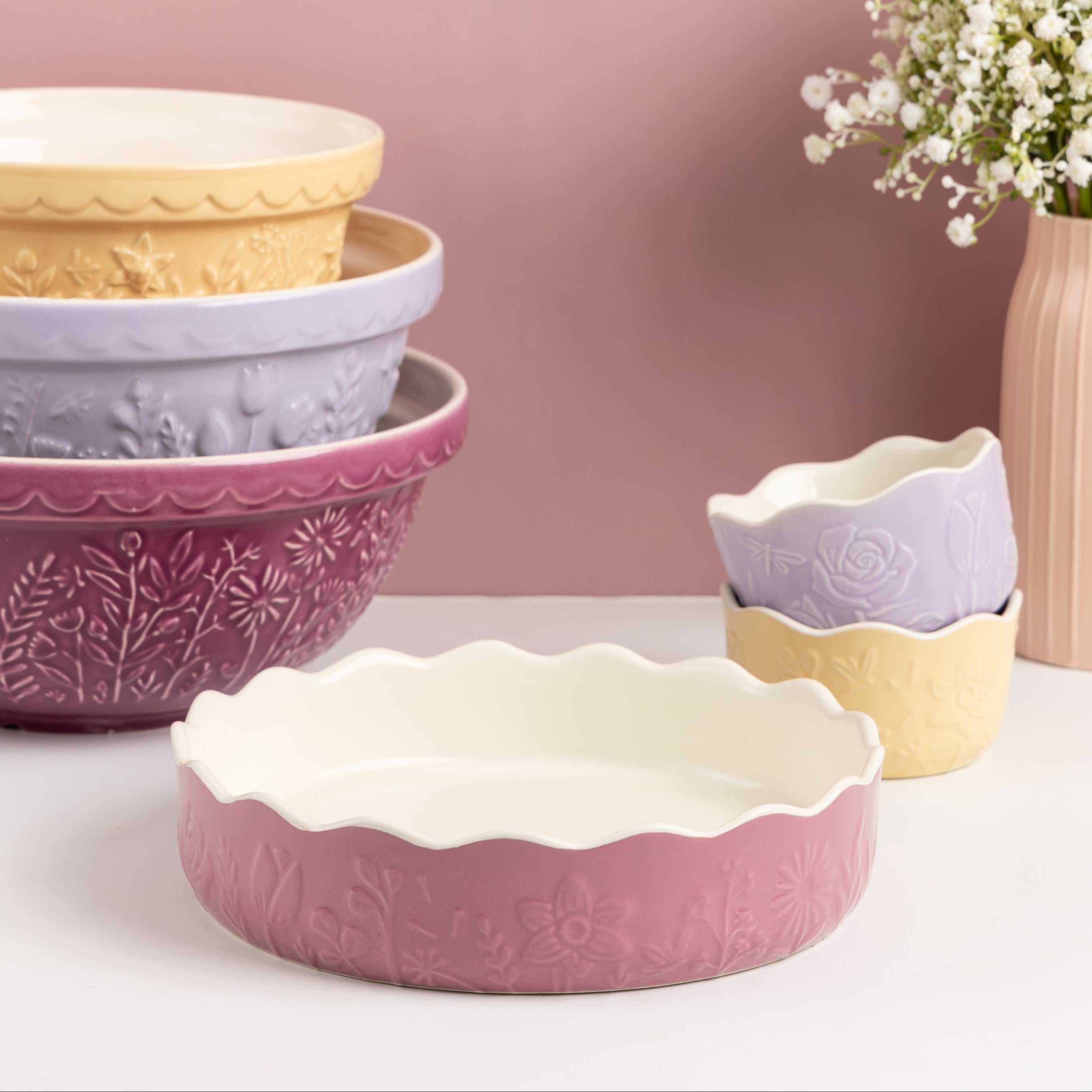 In The Meadow Pink Pie Dish - 900ml / 23cm