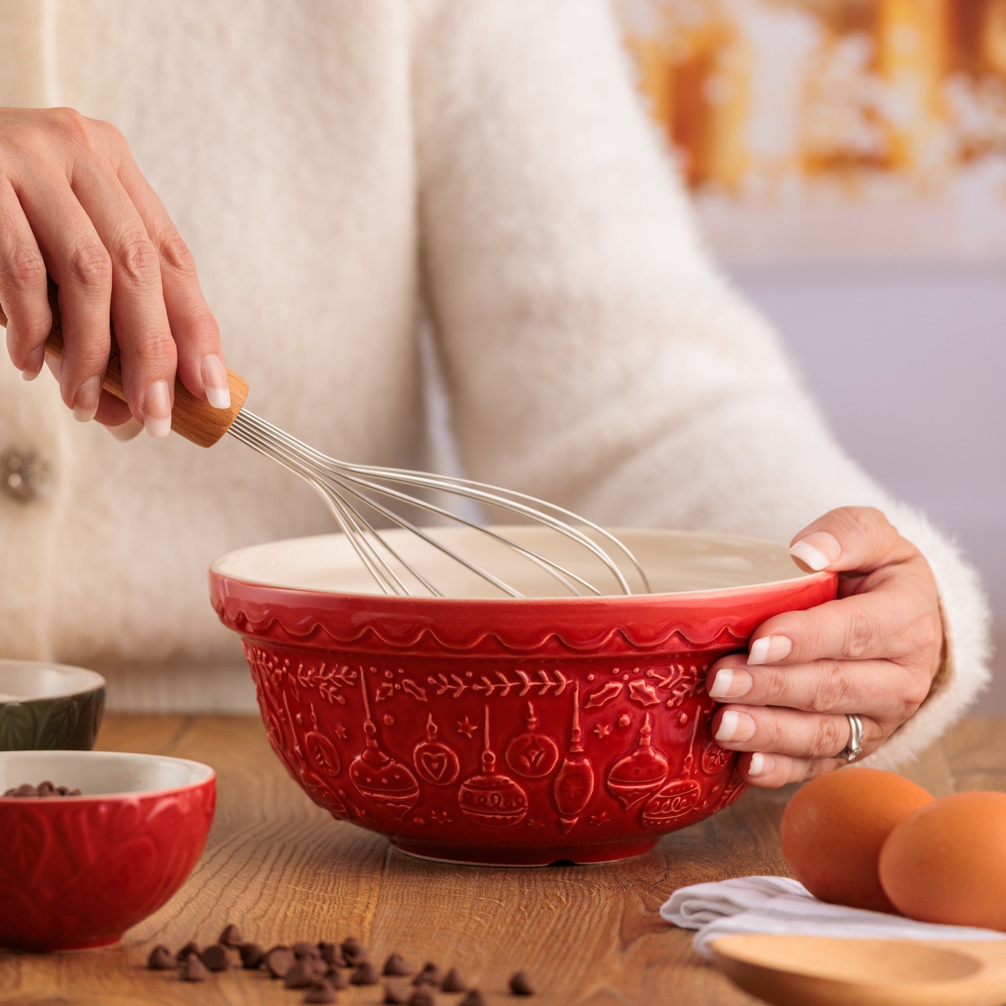 Deck The Halls Red Mixing Bowl - 1.1 Litre / 21cm