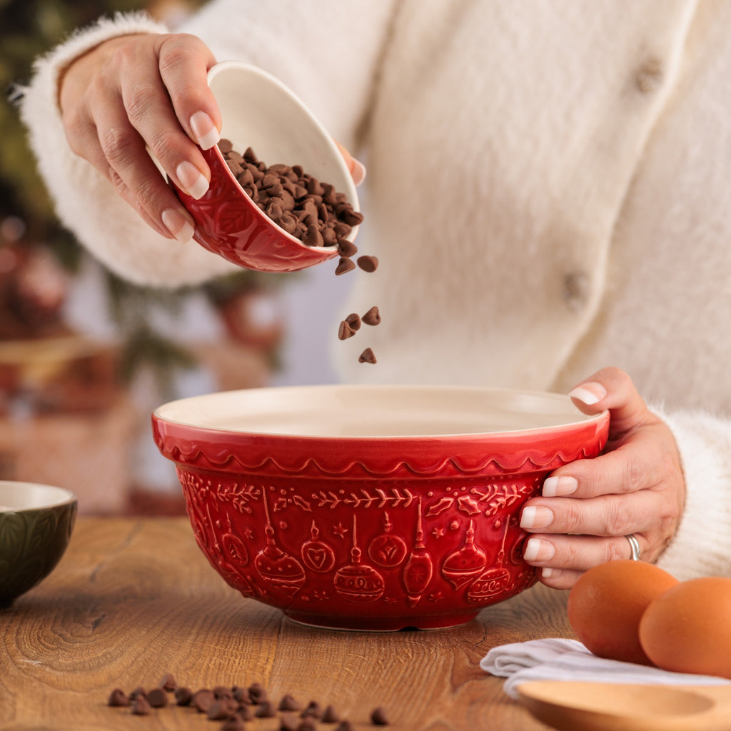Deck The Halls Red Mixing Bowl - 1.1 Litre / 21cm